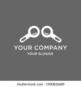 logo illustration of two magnifying glasses. suitable for research. education. help someone work.