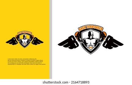 logo illustration vector graphic of boxer champion. suitable for sport, tournament, event, etc.