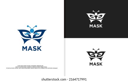 logo illustration vector graphic of butterfly combined with mask, fit for beauty companies, etc.