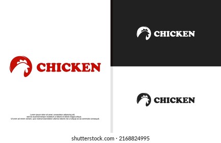 ilustración de logotipo vectorial gráfico del diseño de icono de pollo. apto para el restaurante de pollo, etc