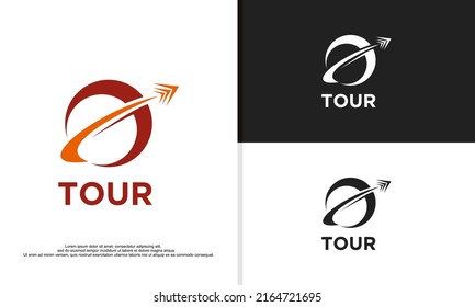 logo illustration vector graphic of circle that represents the world. fit for tour and travel company, etc.