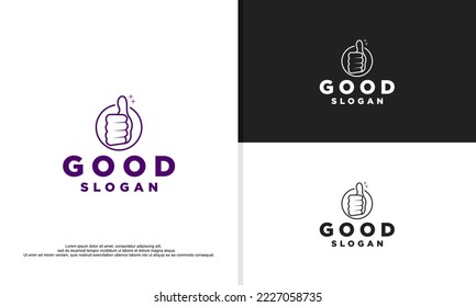 ilustración de logotipo vectorial gráfico de manos apretadas con pulgares abiertos.