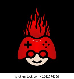 Logo illustration vector graphic of Cute Flame Gaming, perfect logo for Gaming, Streming, Etc.  