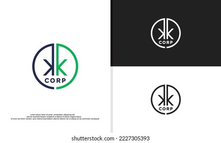 logo illustration vector graphic of double k letter.