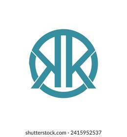 logo illustration vector graphic of double k letter.Alphabet letters monogram logo KK or K inside circle shape