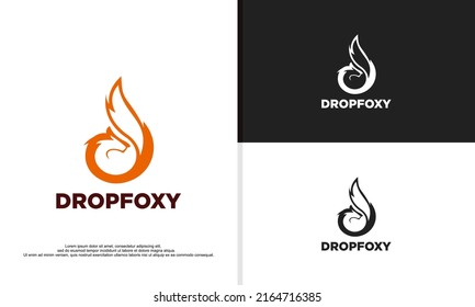 Logo-Illustration, Vektorgrafik von Fox, geformt wie ein Wassertropfen.