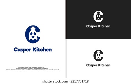 logo illustration vector graphic of ghost chef