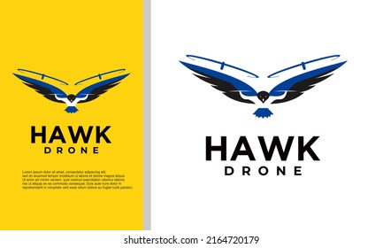 Logo-Vektorgrafik von Falken in Verbindung mit Drohne