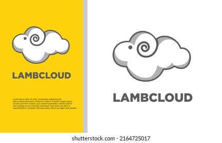 logo illustration vector graphic of lamb combined with cloud