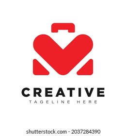 logotipo Ilustración vectorial gráfico de la letra m combinar tienda y amor bueno para marca de negocios, tienda y etc.