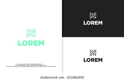 logo illustration vector graphic of letter N technology