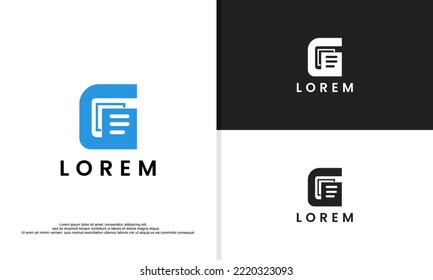logo illustration vector graphic of letter G combine with data file
