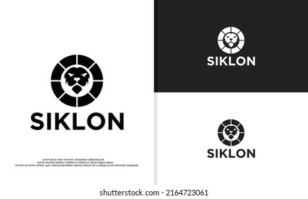 logo illustration vector graphic of lion poker chip