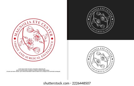 logo illustration vector graphic of magnolia flower.