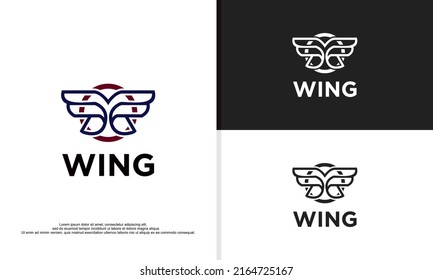 logo illustration vector graphic of modern wing, fit for automotive company,etc.