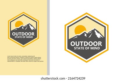 logo illustration vector graphic of outdoor mountain peak