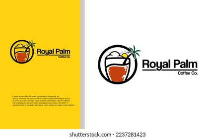 logo illustration vector graphic of palm tree cafe