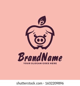 Logo illustration vector graphic of pick apple. perfect for logo food, drink, nature, etc.