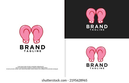 logo illustration vector graphic of pink boxing gloves