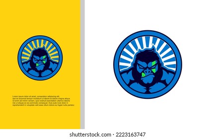 logo illustration vector graphic of scary gorilla. 