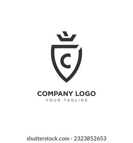 Logotipo Ilustración vectorial gráfico del vector Escudo de logotipo para la industria de la empresa con letra alfabeta con concepto moderno y creativo perfecto para el negocio de la industria