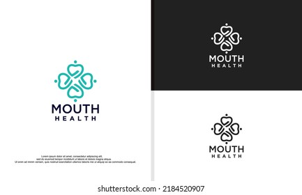 logo illustration vector graphic of teeth shaped like clover leaf.