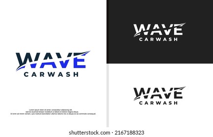 logo illustration vector graphic of wave car wash