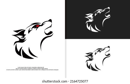 ilustración de logotipo vectorial gráfico de la cabeza de lobo al estilo tribal