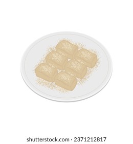 Logo illustration vector Korean rice cake Injeolmi