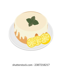 Logo illustration Vector of lemon chiffon cake