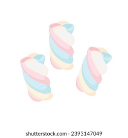 Logo Illustration Vector Twist Marshmallows with Pastel Color 