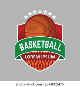 A logo with an illustration of a winning moment in the final seconds, depicting the tension and euphoria in a basketball game