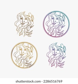 Logo. Illustration of a woman's face.