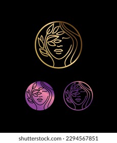 Logotipo. Ilustración de la cara de una mujer.
