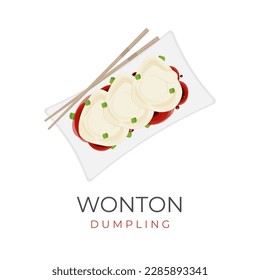 Logo Illustration of Wonton Dumplings With Chilli Oil