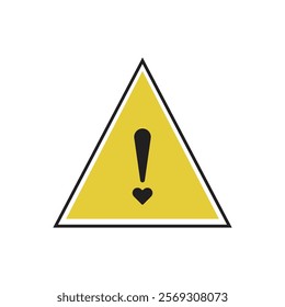 Logo illustration yellow warning heart attention