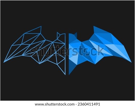 logo ilustration of blue bat polygonal