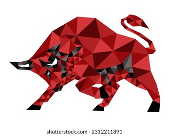 logo ilustration of bull polygonal style