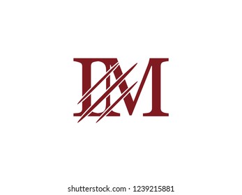 the logo of the IM letter with the style of scratching the incision