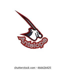 the logo with the image of the antelope on white background