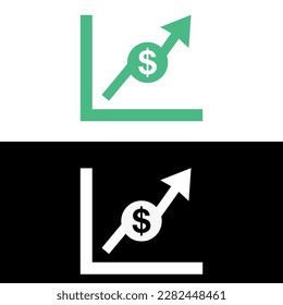 Imagen con logotipo de una flecha y un icono de un dólar sobre un fondo blanco y negro, vista superior
adecuado para logotipos de empresas y empresas