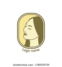 Logo in the image of an Asian girl. Vector.