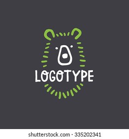 The logo with the image of a bear.