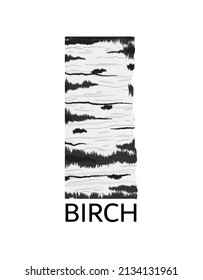 logo with the image of a birch tree trunk, bark texture. logo for furniture production, wood business.