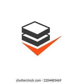 The logo is an image of a box and a check mark. Point Chain Block. Elegant and simple.