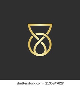 The logo is an image of a cup and water. Outline and elegant. Unique pictogram.