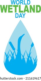 
Logo image design, wetland consisting of grass, flowers and birds in a blue silhouette to commemorate world wetland day in vector form