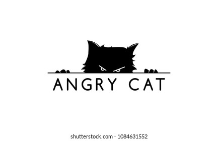Logo with an image of an evil cat peeking out from behind the kitchen table.