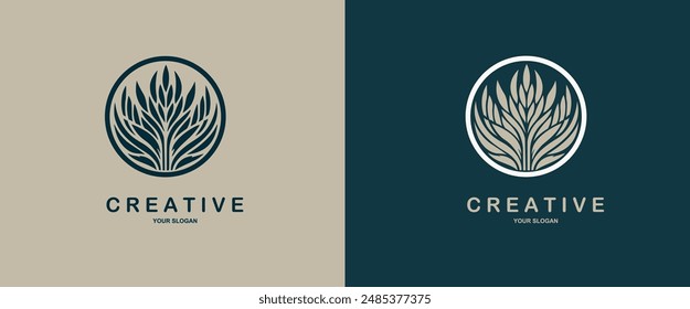 El logotipo de la Imagen presenta un diseño estilizado de lo que parece ser una planta con múltiples hojas o llamas dentro de un borde circular. El diseño es simétrico, con el elemento central parecido.