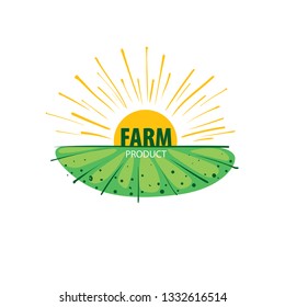 Logo with the image of the field for farms. Vector illustration